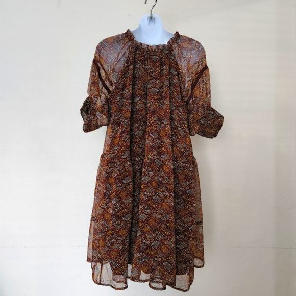 Patrons of Peace Snake Print Oversize Baby Doll Dress Size M - Picture 4 of 16